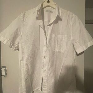 MENS LINEN ZARA BUTTON UP NEVER WORN!